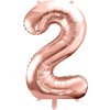 PartyDeco Foliový balón číslo 2, 86cm rose zlatý