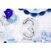 PartyDeco Foliový balón číslo 3, 86cm stříbrný