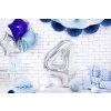 PartyDeco Foliový balón číslo 4, 86cm stříbrný