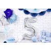 PartyDeco Foliový balón číslo 5, 86cm stříbrný