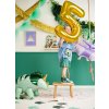 PartyDeco Foliový balón číslo 5, 86cm zlatý