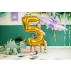 PartyDeco Foliový balón číslo 5, 86cm zlatý