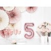 PartyDeco Foliový balón číslo 5, 86cm rose zlatý
