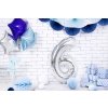 PartyDeco Foliový balón číslo 6, 86cm stříbrný
