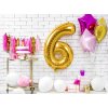 PartyDeco Foliový balón číslo 6, 86cm zlatý