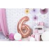 PartyDeco Foliový balón číslo 6, 86cm rose zlatý