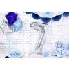 PartyDeco Foliový balón číslo 7, 86cm stříbrný