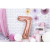 PartyDeco Foliový balón číslo 7, 86cm rose zlatý