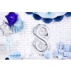 PartyDeco Foliový balón číslo 8, 86cm stříbrný