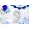 PartyDeco Foliový balón číslo 9, 86cm stříbrný