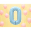 PartyDeco Foliový balón číslo 0, 86cm light blue