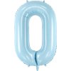 PartyDeco Foliový balón číslo 0, 86cm light blue