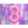 PartyDeco Foliový balón číslo 3, 86cm pink
