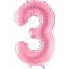 PartyDeco Foliový balón číslo 3, 86cm pink