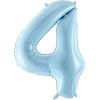 PartyDeco Foliový balón číslo 4, 86cm light blue