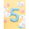 PartyDeco Foliový balón číslo 5, 86cm light blue