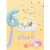 PartyDeco Foliový balón číslo 6, 86cm light blue