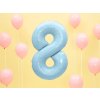 PartyDeco Foliový balón číslo 8, 86cm light blue