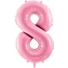 PartyDeco Foliový balón číslo 8, 86cm pink