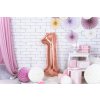 PartyDeco Foliový balón číslo 1, 86cm rose zlatý