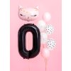 PartyDeco Foliový balón číslo 0, 86cm černý