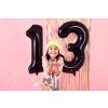 PartyDeco Foliový balón číslo 1, 86cm černý