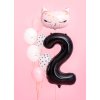 PartyDeco Foliový balón číslo 2, 86cm černý