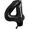 PartyDeco Foliový balón číslo 4, 86cm černý