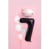 PartyDeco Foliový balón číslo 7, 86cm černý