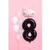 PartyDeco Foliový balón číslo 8, 86cm černý