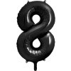 PartyDeco Foliový balón číslo 8, 86cm černý