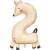 PartyDeco Foliový balón číslo 2 - Srna 65x102 cm mix