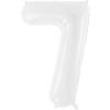 PartyDeco Foliový balón číslo 7, 86 cm bílý