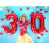 PartyDeco Foliový balón číslo 4, 86cm červený