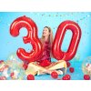 PartyDeco Foliový balón číslo 5, 86cm červený