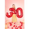 PartyDeco Foliový balón číslo 6, 86cm červený
