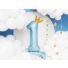 PartyDeco Stojící foliový balón číslo 1 84cm nebesky modrá