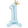 PartyDeco Stojící foliový balón číslo 1 84cm nebesky modrá