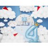 PartyDeco Stojící foliový balón číslo 4 84cm nebesky modrá