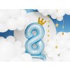 PartyDeco Stojící foliový balón číslo 8 84cm nebesky modrá