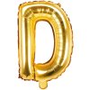 PartyDeco Foliový balón písmeno D 35cm zlatý