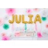 PartyDeco Foliový balón písmeno J 35cm zlatý