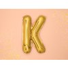 PartyDeco Foliový balón písmeno K 35cm zlatý