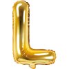PartyDeco Foliový balón písmeno L 35cm zlatý
