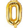 PartyDeco Foliový balón písmeno O 35cm zlatý