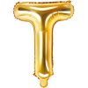 PartyDeco Foliový balón písmeno T 35cm zlatý