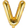 PartyDeco Foliový balón písmeno V 35cm zlatý