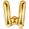 PartyDeco Foliový balón písmeno W 35cm zlatý