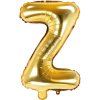 PartyDeco Foliový balón písmeno Z 35cm zlatý