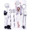 PartyDeco Foliový balón číslo 3, 35cm stříbrný